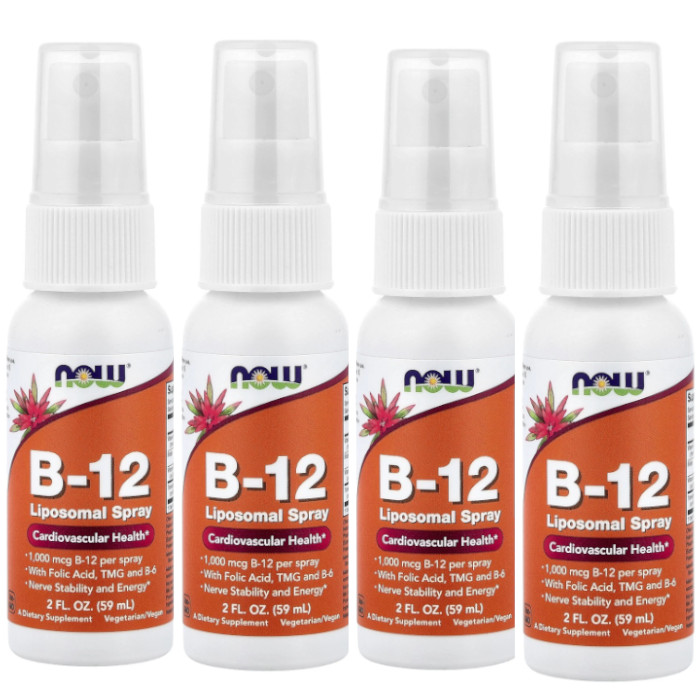Now B-12 Liposomal Spray (1000mcg) 2 fl.oz Each (Pack of 4)