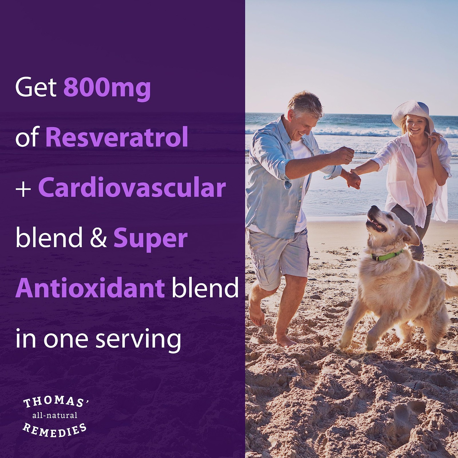 Thomas’ all-natural Remedies Resveratrol 1600mg Organic 120 Count (Pack of 1)