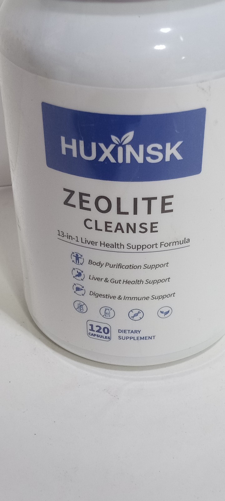 HUXINSK Zeolite Cleanse 13-in-1 Liver & Gut Detox Support 120 Capsules