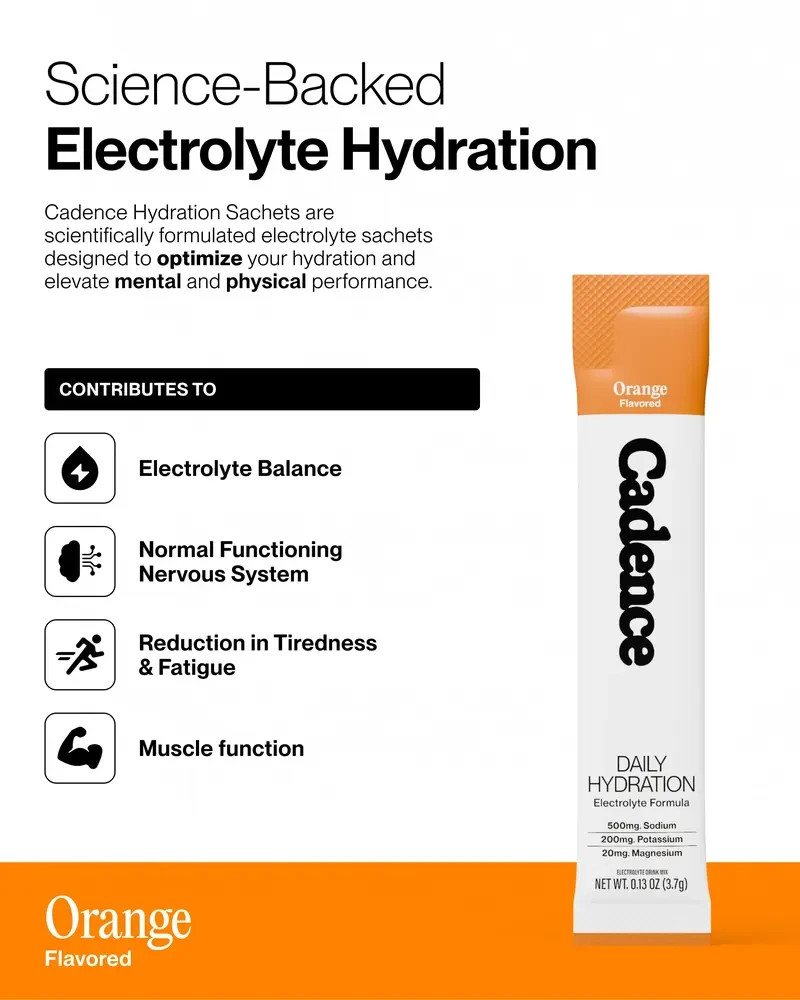 Cadence CORE 500 Electrolyte Drink Mix Sodium Magnesium Potassium, 30 Stick Pack