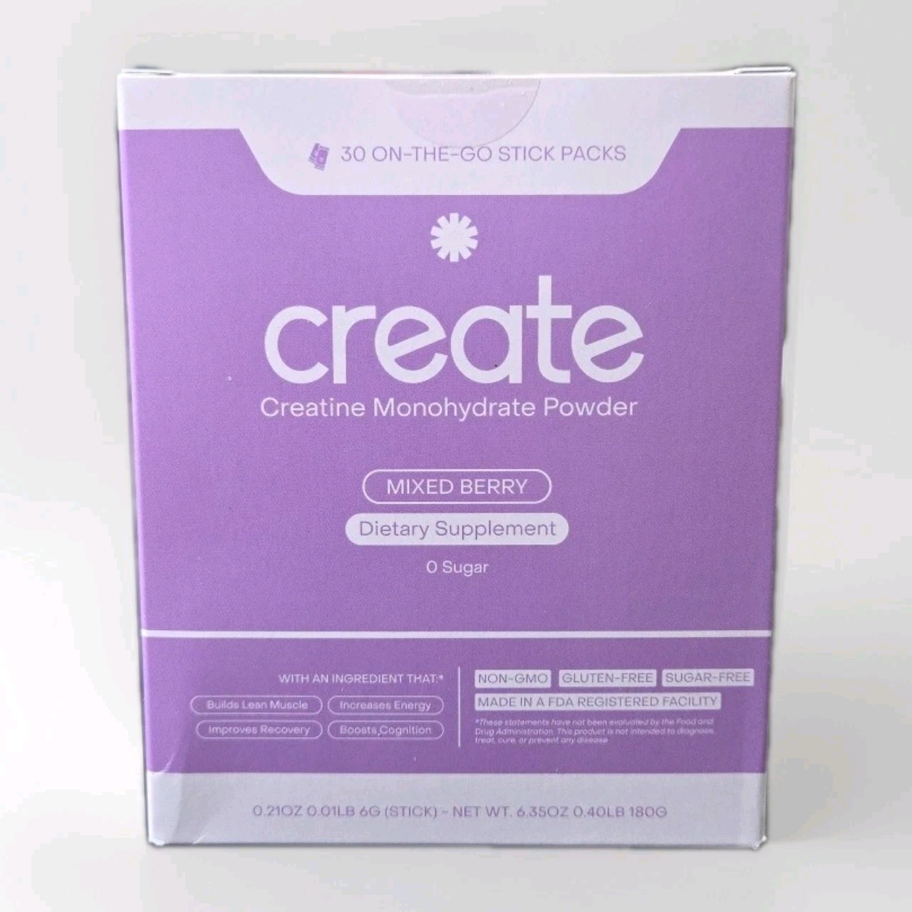 Create Creatine Monohydrate On-The-Go Stick Packs Mixed Berry (30 Sticks)