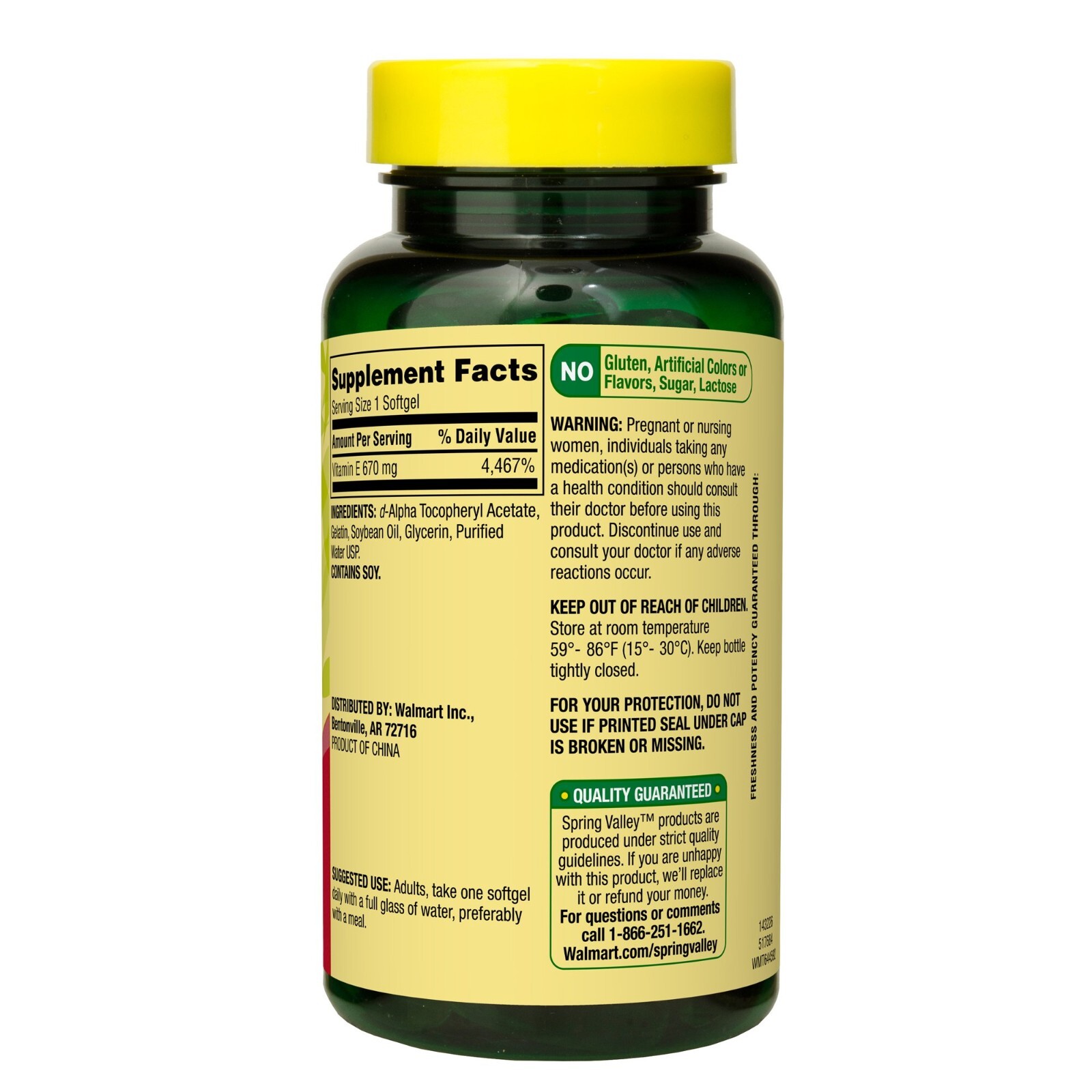 Spring Valley Extra Strength Vitamin E D-Alpha Softgels, 670 mg, 60 Count