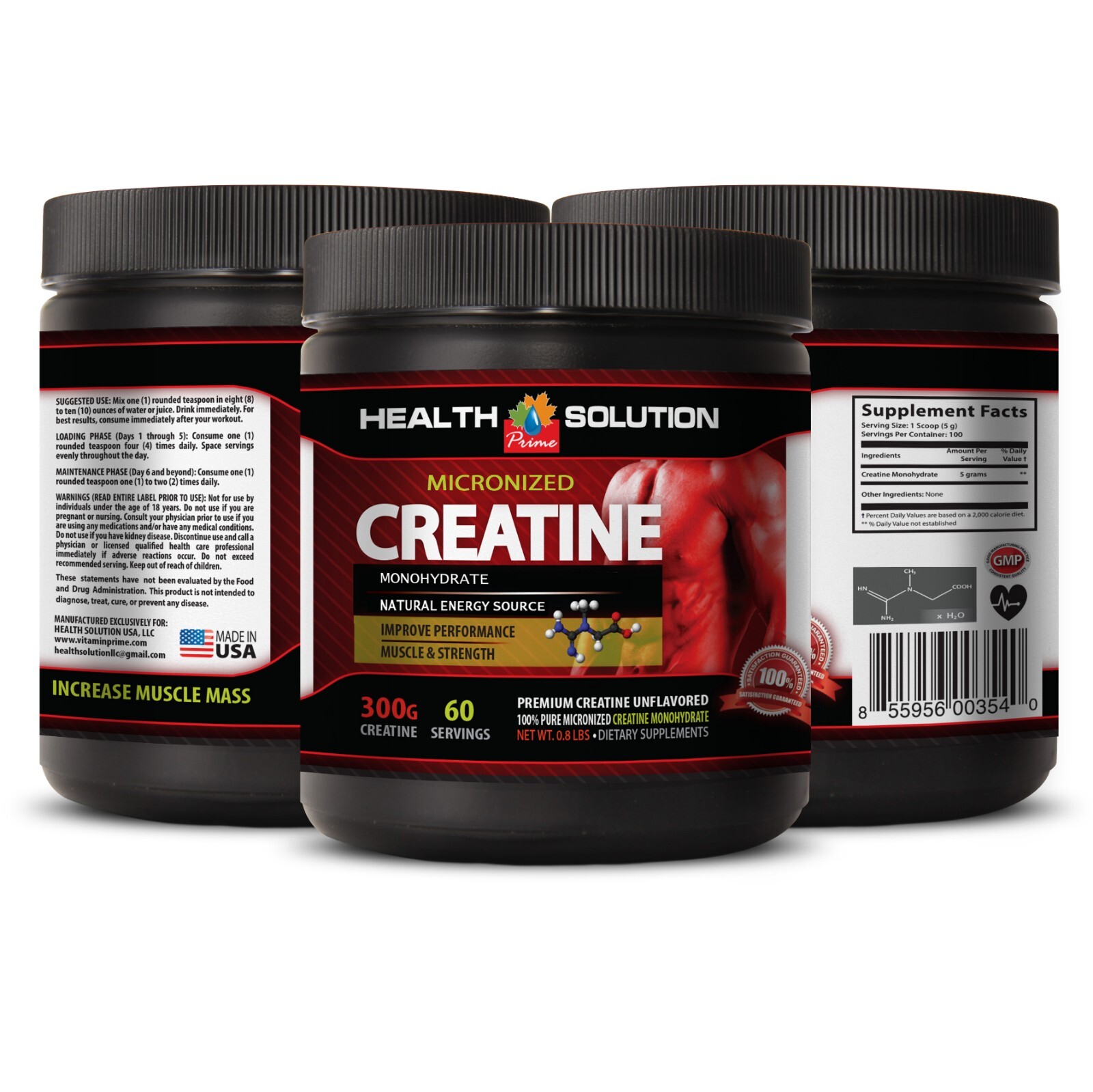 Anabolic powder – MONOHYDRATE CREATINE 300g Enhances brain function 1B