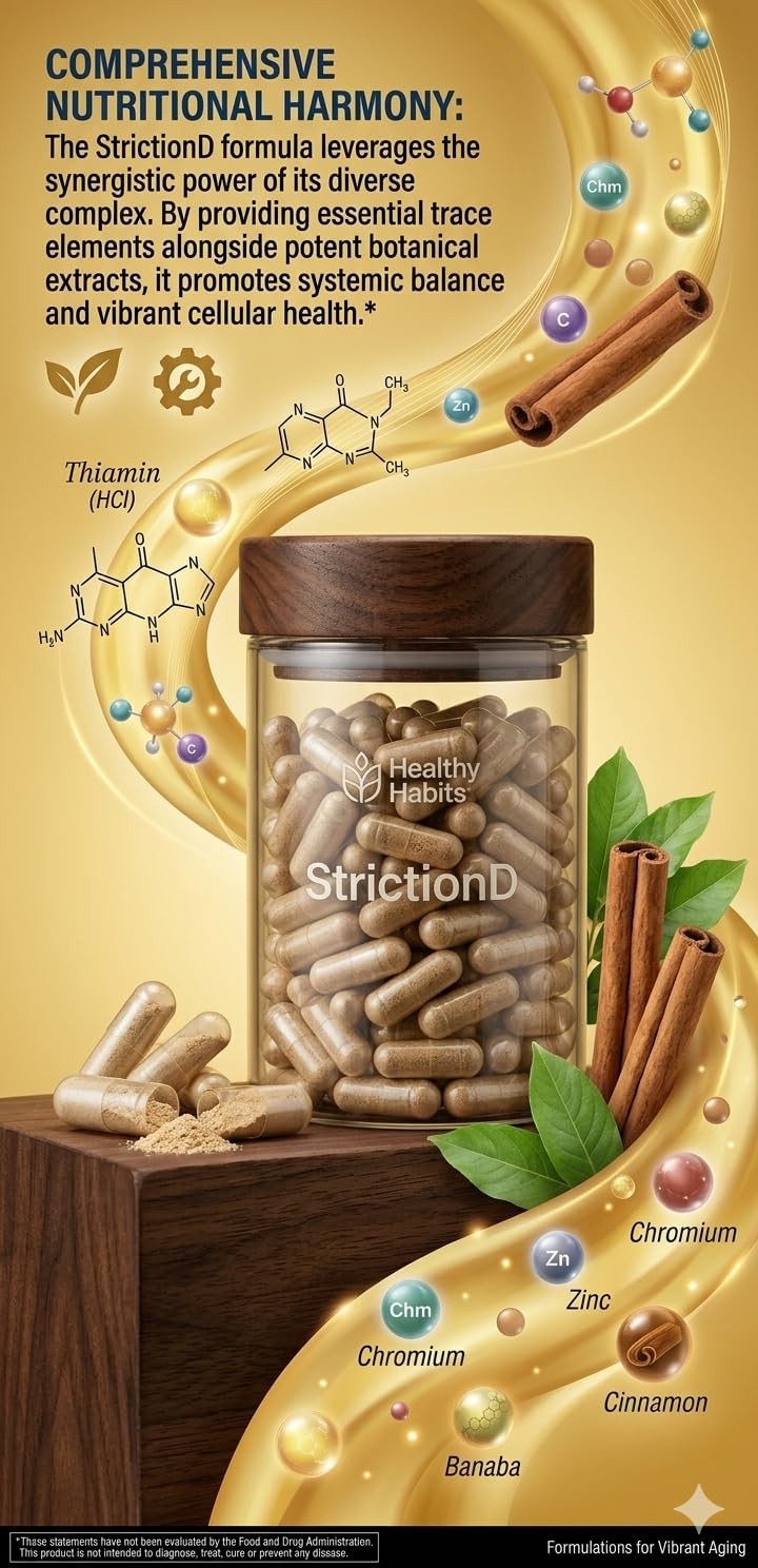 StrictionD with Thiamin, Zinc, Chromium, Glucohelp Banaba Extract and Ceylon …