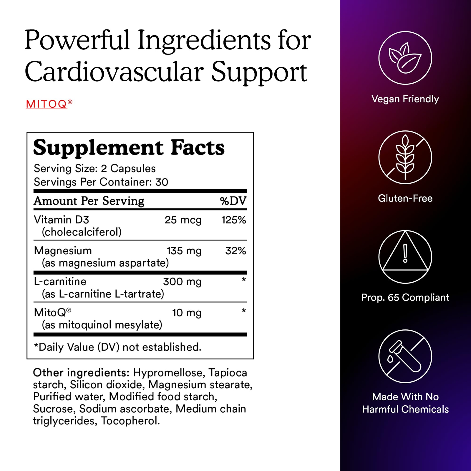 MitoQ +Heart Premium CoQ10 Antioxidant – Contains Mitoquinol Mesylate Magnesi…