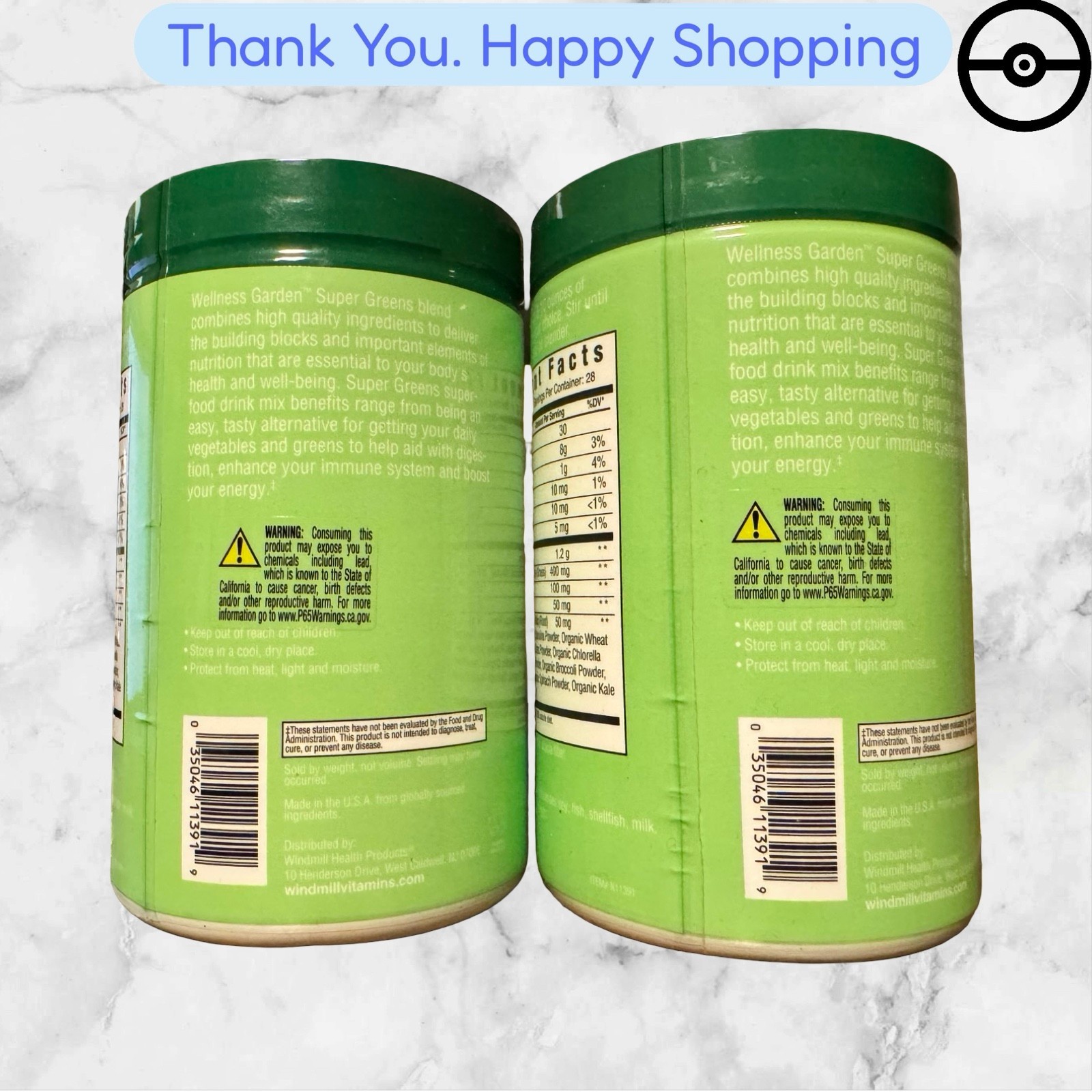 WELLNESS garden SUPER GREENS POWER BLEND, Natural Flavor 9.88 OZ. 12/2027 2 pack