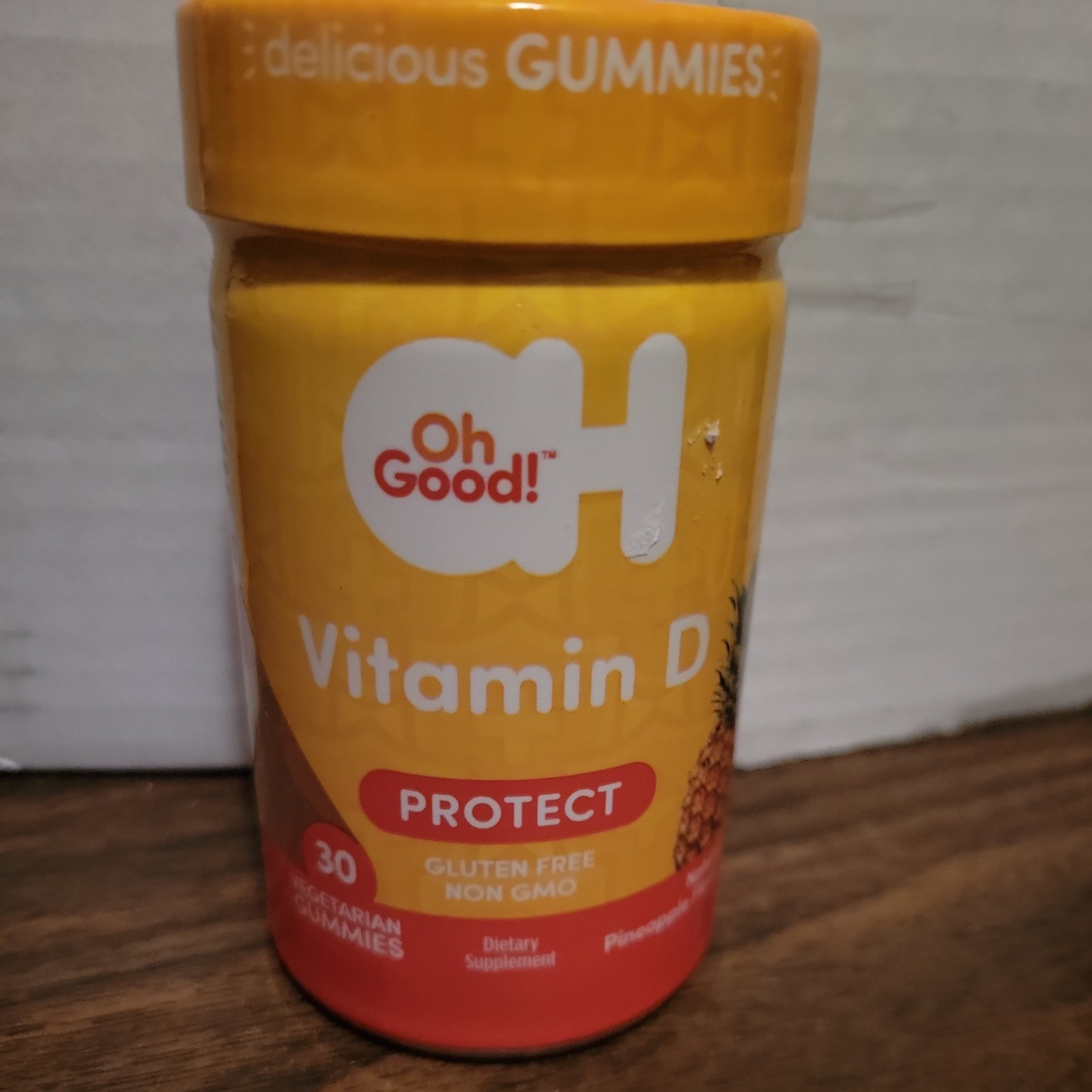 Oh Good! Vitamin D Vegetarian Gummies Pineapple Flavor 30 Count Ex 04/2026