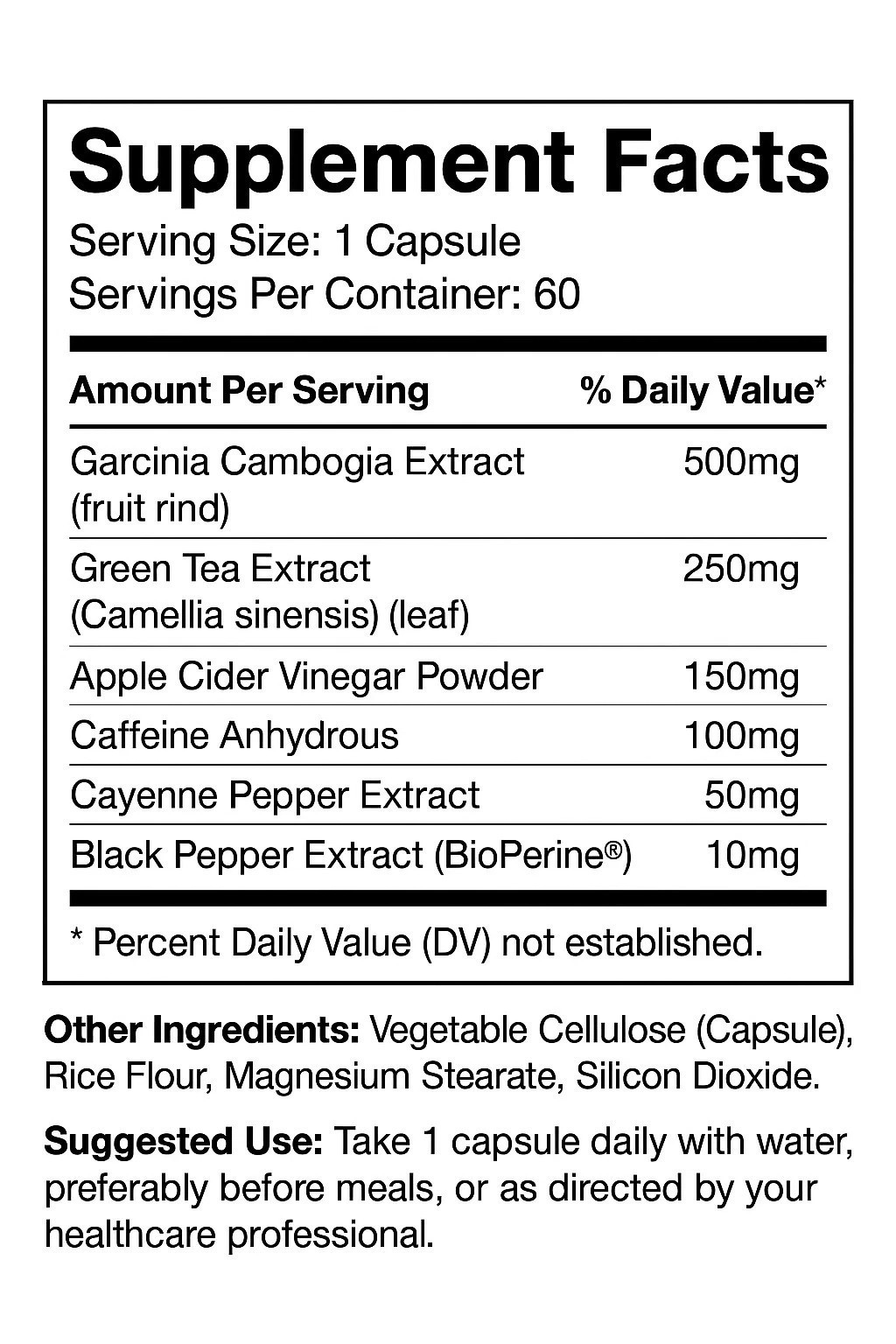 (1 Pack) Thermo Burn Pro Herbal Capsule For Daily Wellness Supplement – 60 Ct