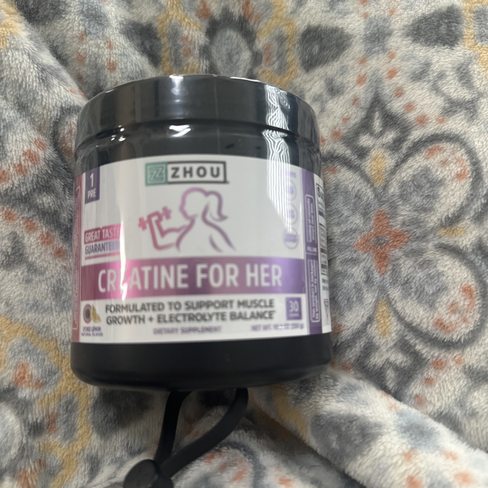 Zhou Creatine For Her, growth+ Electrolyte 30 Servings 10.3oz Lychee Lemon 12/27