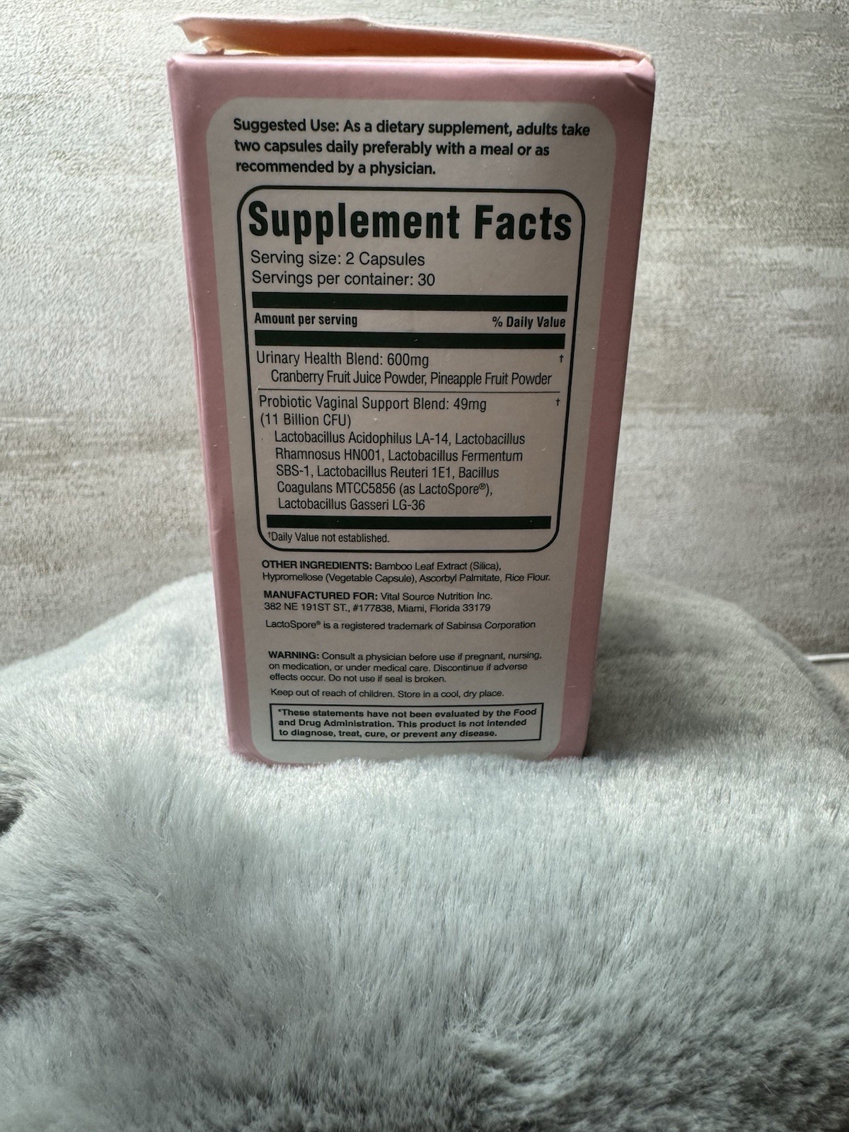 Vital Source Nutrition ViXi Feminine Balance 60 Capsules Exp 09/2027
