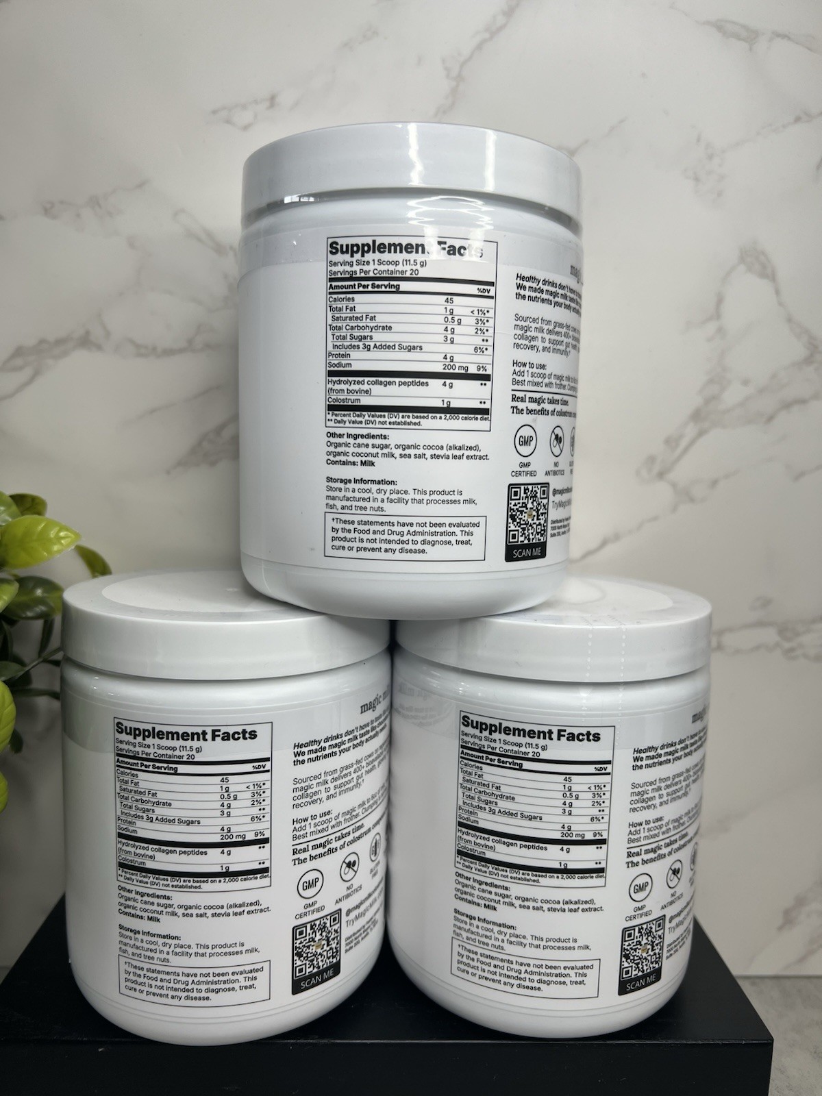 Magic Milk Colostrum & Collagen Powder (3) Chocolate 8.11 oz Exp 03/2028