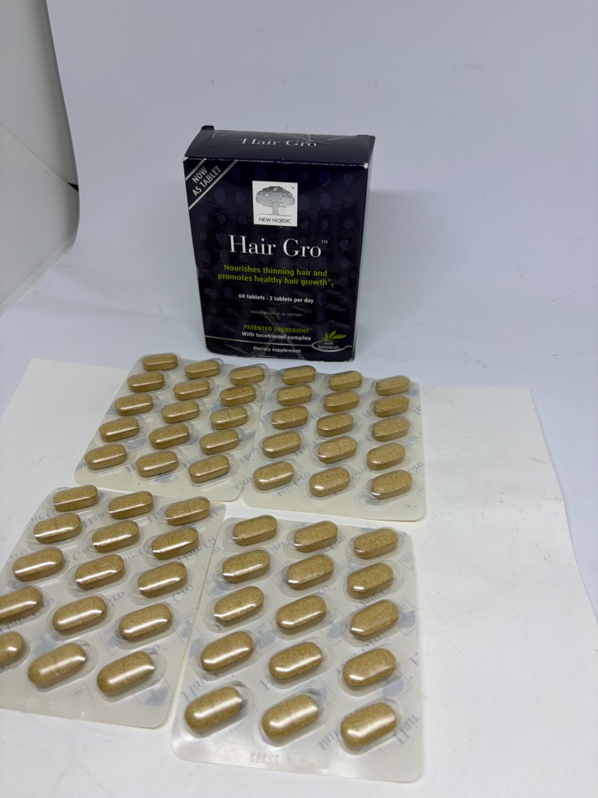 New Nordic HAIR GRO Nourishes Thinning & Promotes Growth 60 tablets NIB 1/2027