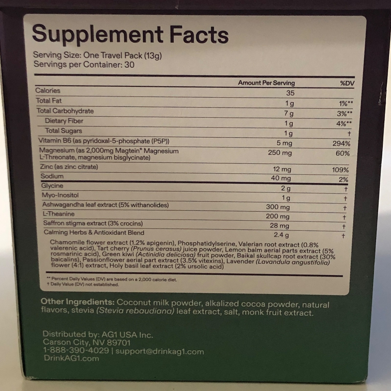 AGZ Sleep Drink – Calming Sleep Aid Powder Melatonin-Free — 30 Count