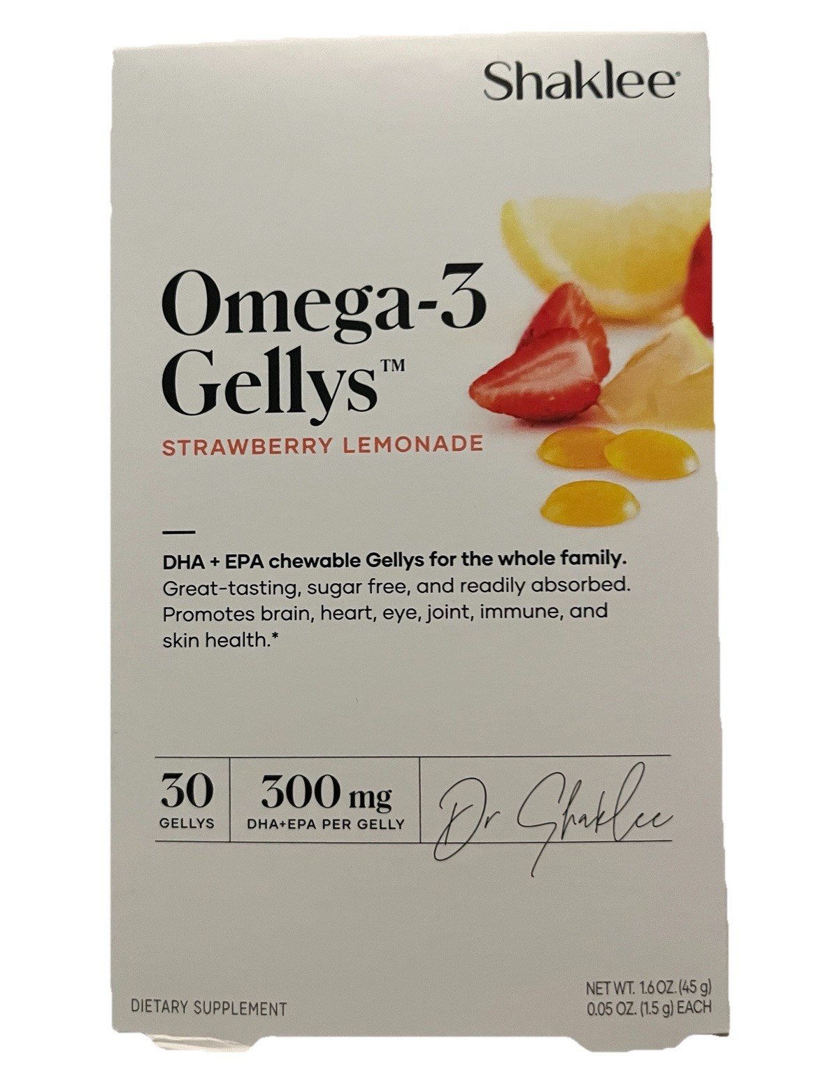 Shaklee Omega-3 Gellys Strawberry Lemonade Chewables 30 ct 300mg DHA+EPA