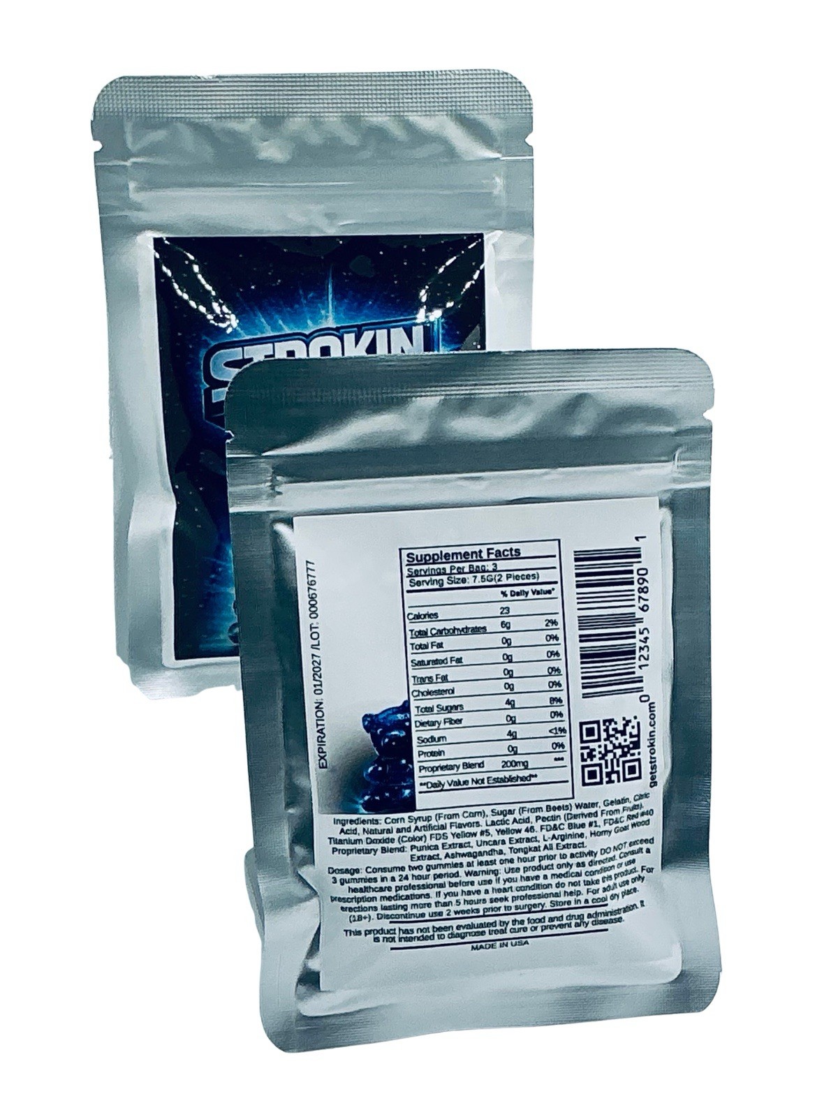 STROKIN Male Enhancement Gummies for Men Energy Support 20 Pack Performance