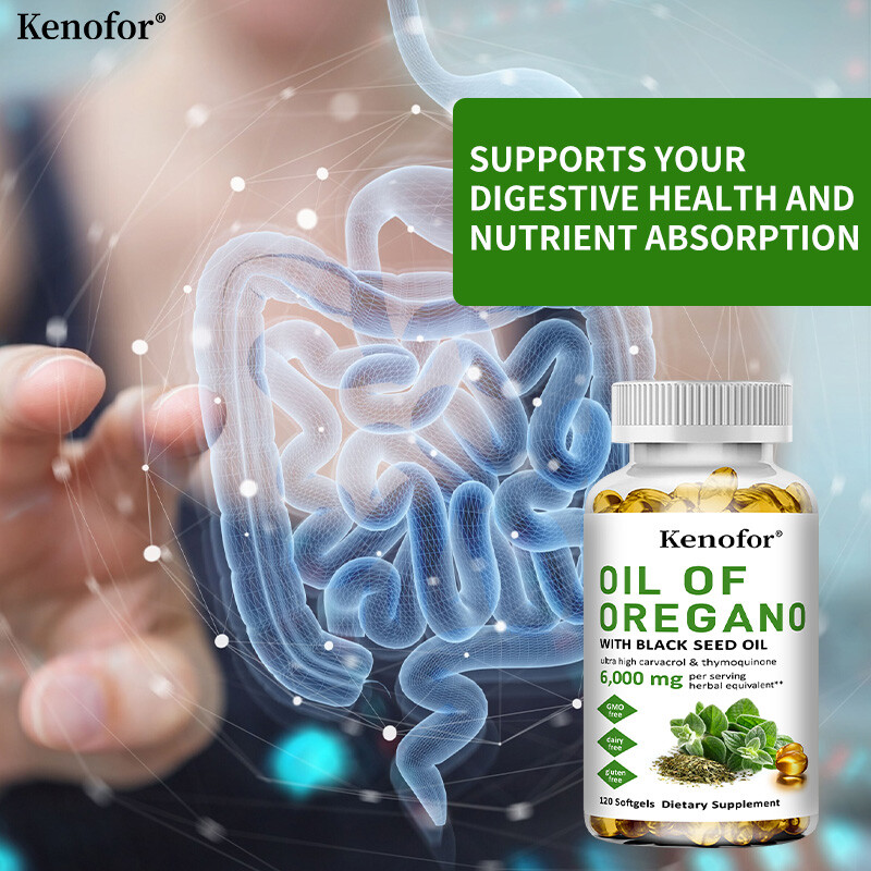 Oil of Oregano Softgels 2 in 1 6000mg with Black Seed Oil Immune Support