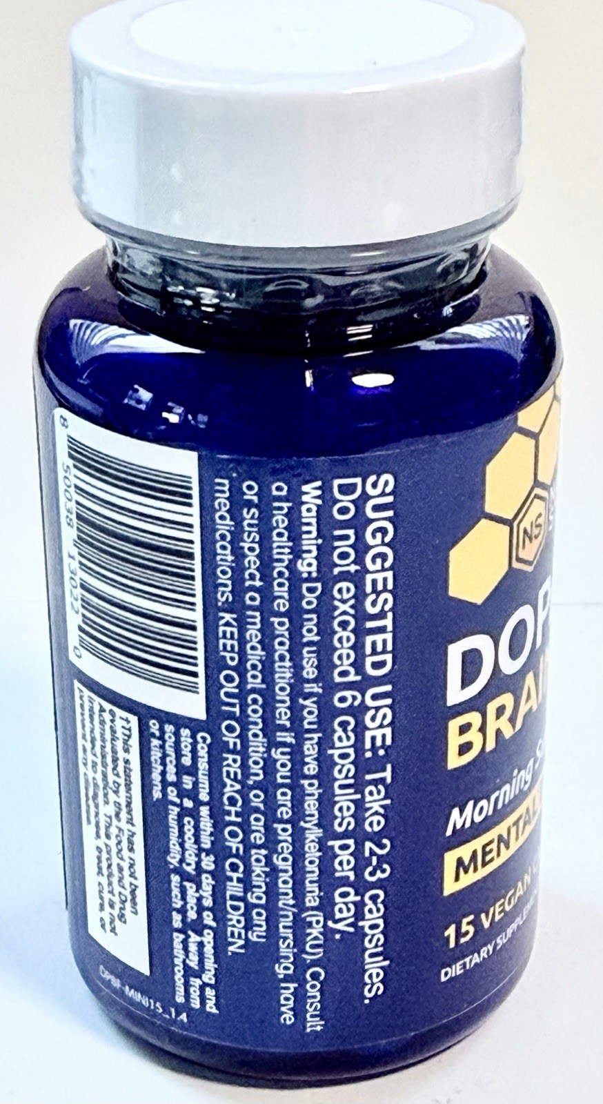 Natural Stacks Dopamine Brain Food Mental Focus Vegan 15 Capsules EXP02/2028