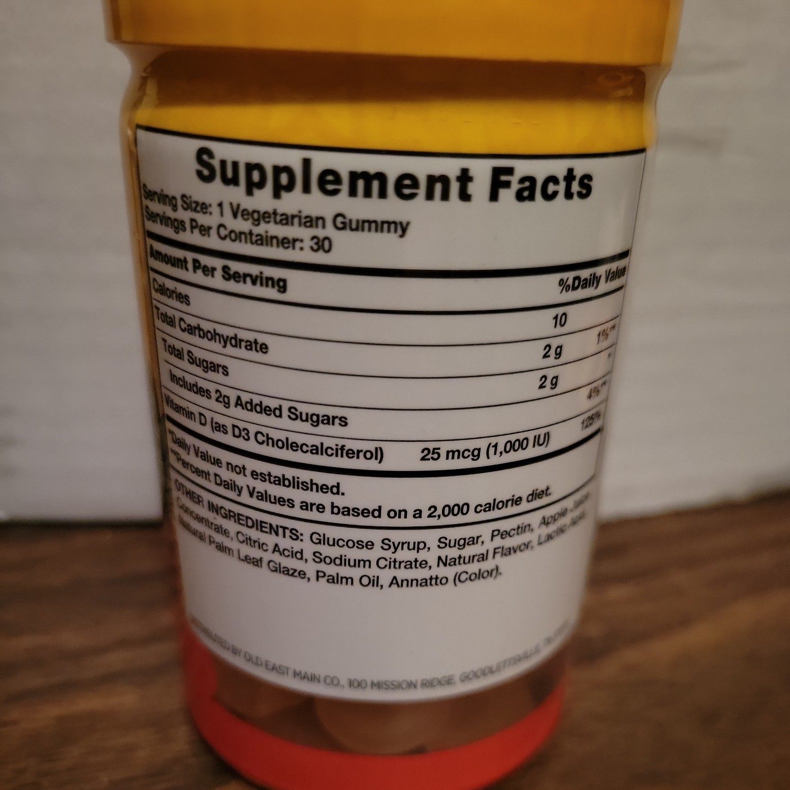 Oh Good! Vitamin D Vegetarian Gummies Pineapple Flavor 30 Count Ex 04/2026