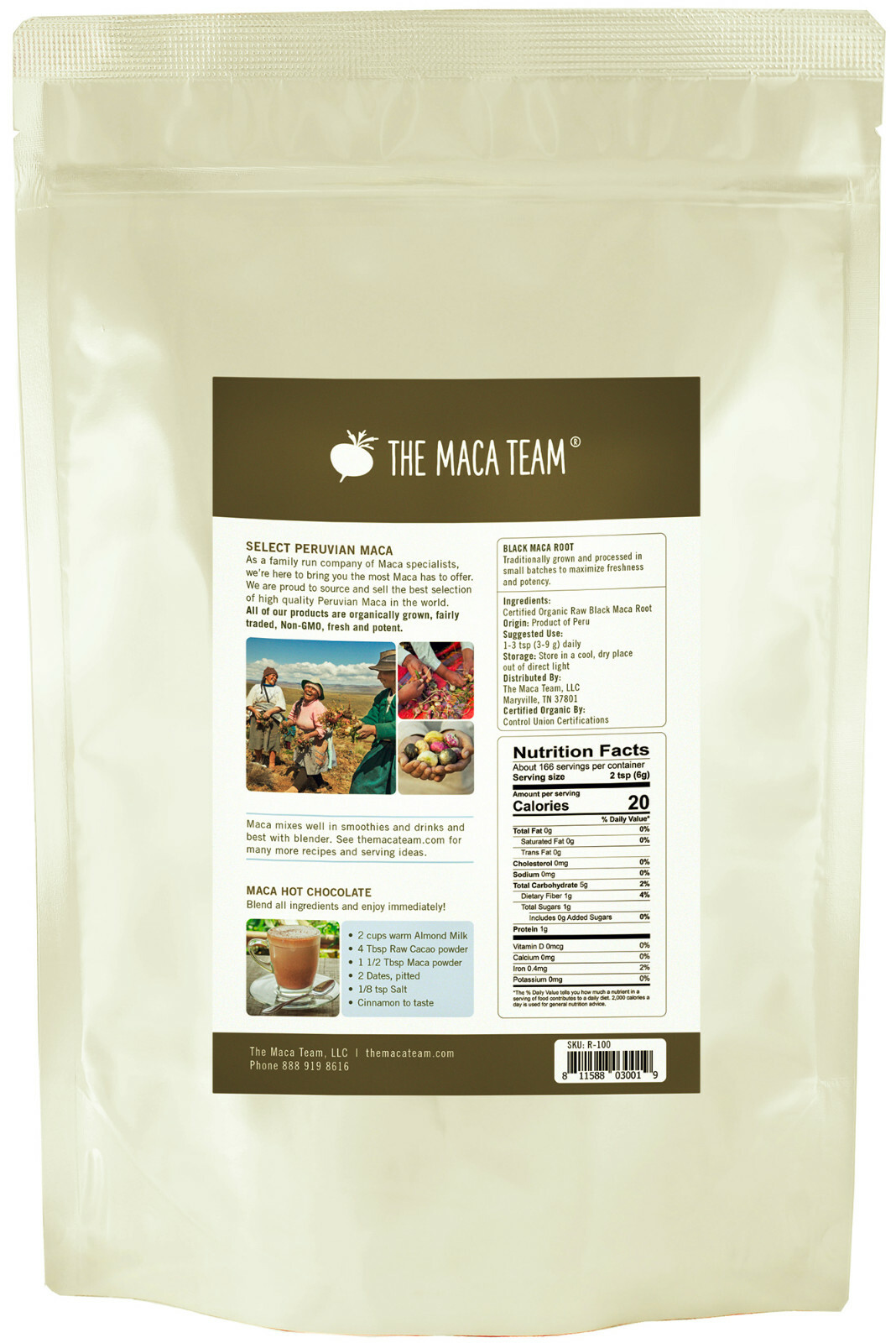 Certified Organic Black Maca Root Powder from Peru – 1 kg 111 servings
