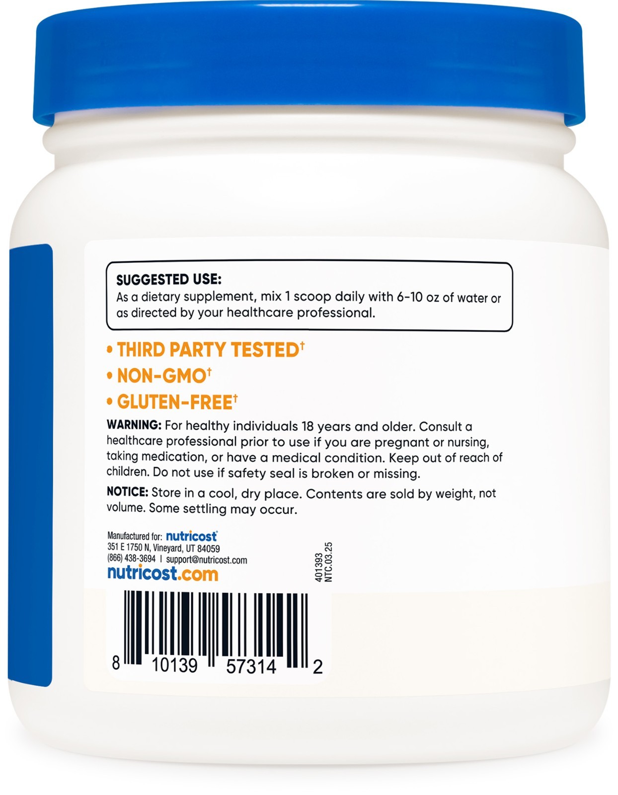 Nutricost Pure MSM Powder 500 Grams (Methylsulfonylmethane) – Gluten Free