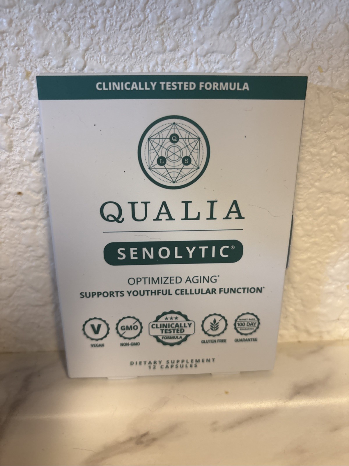 QUALIA Senolytic Optimized Aging Supports Youthful Cellular 12 Caps Exp 02/2027
