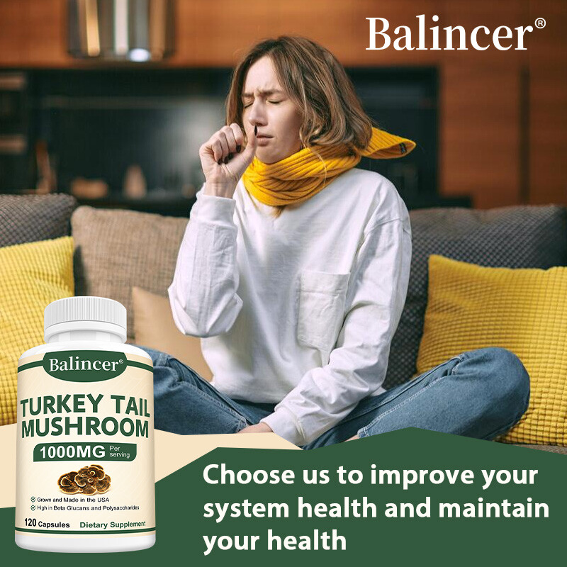 Supplements Turkey Tail Mushrooms Improve Digestion Strengthen Immunity 120 Pill