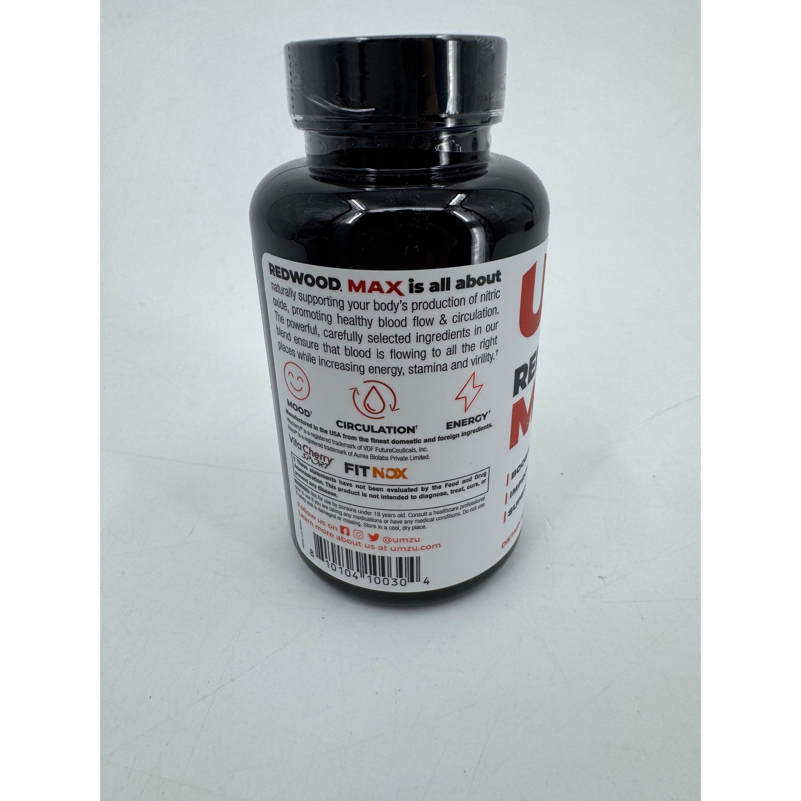 UMZU Redwood Max Nitric Oxide Booster Blood Flow Supplement 60 Capsules 12/2026