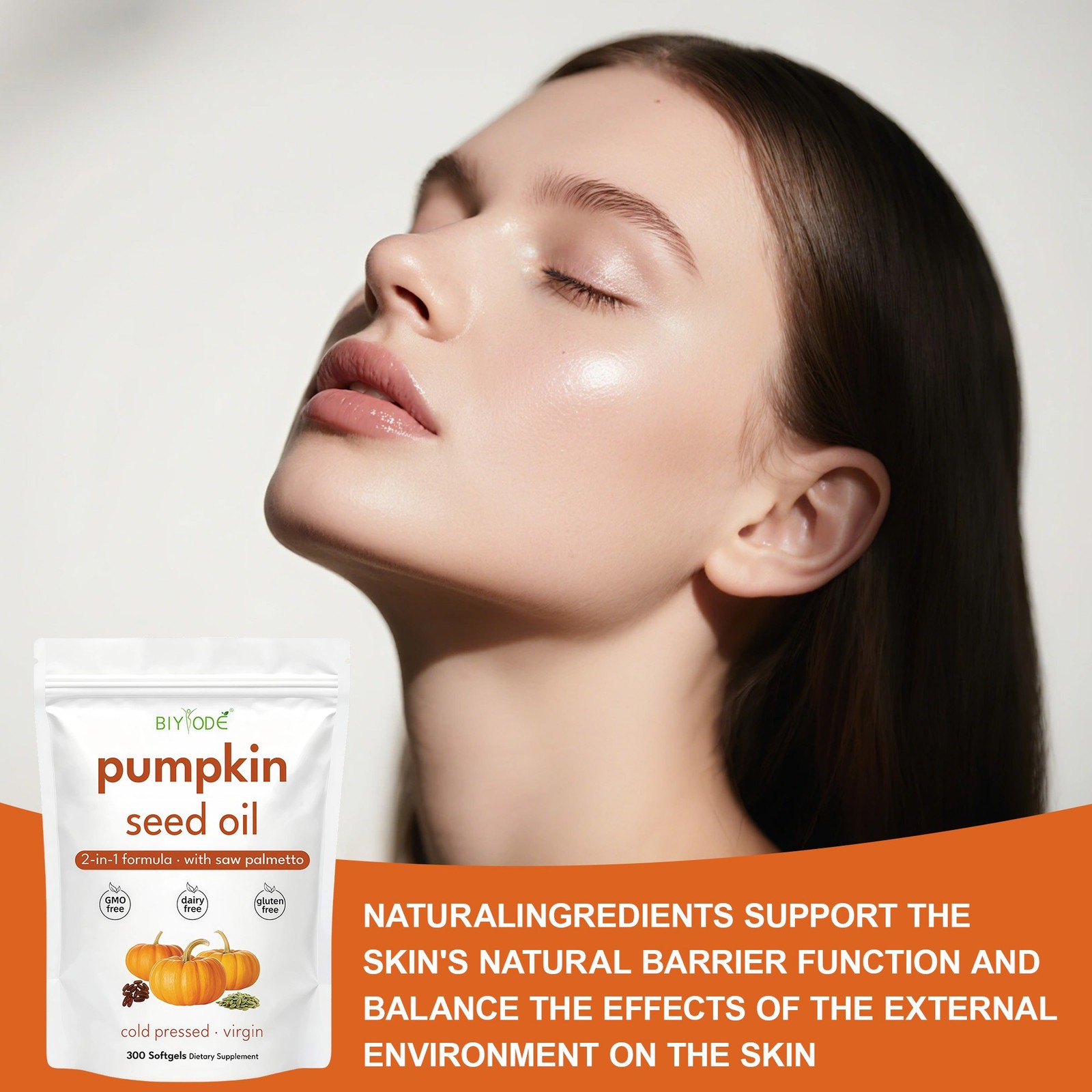 Seed Pumpkin Oil with Saw Palmetto Capsules Hair Care Hair Loss | 300 Softgels