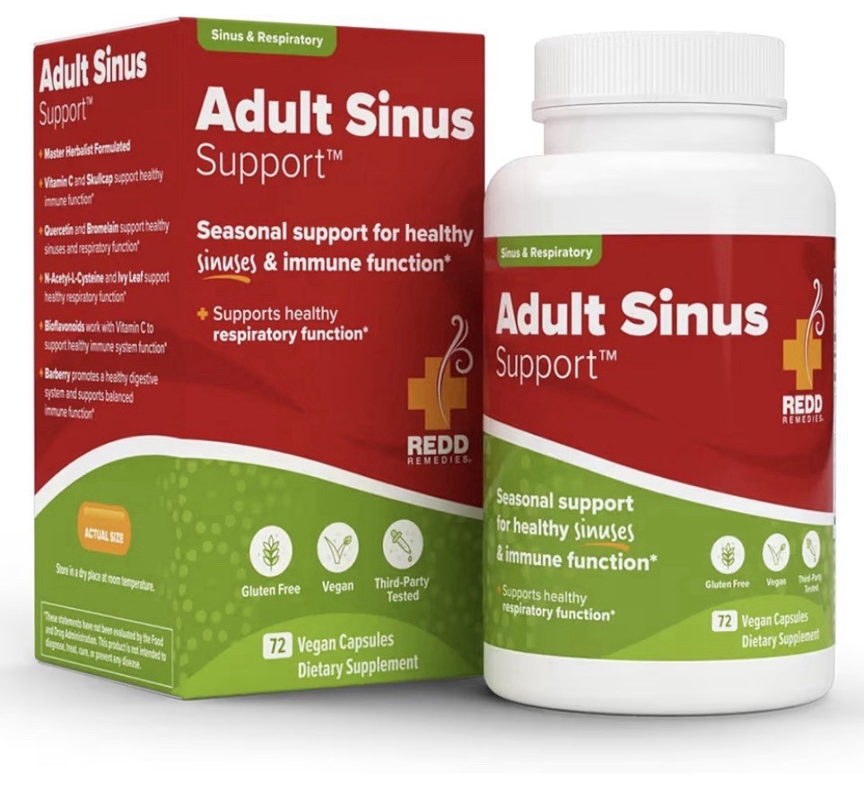 Redd Remedies, Adult Sinus Support Respiratory Immune Seasonal Support 72capsule