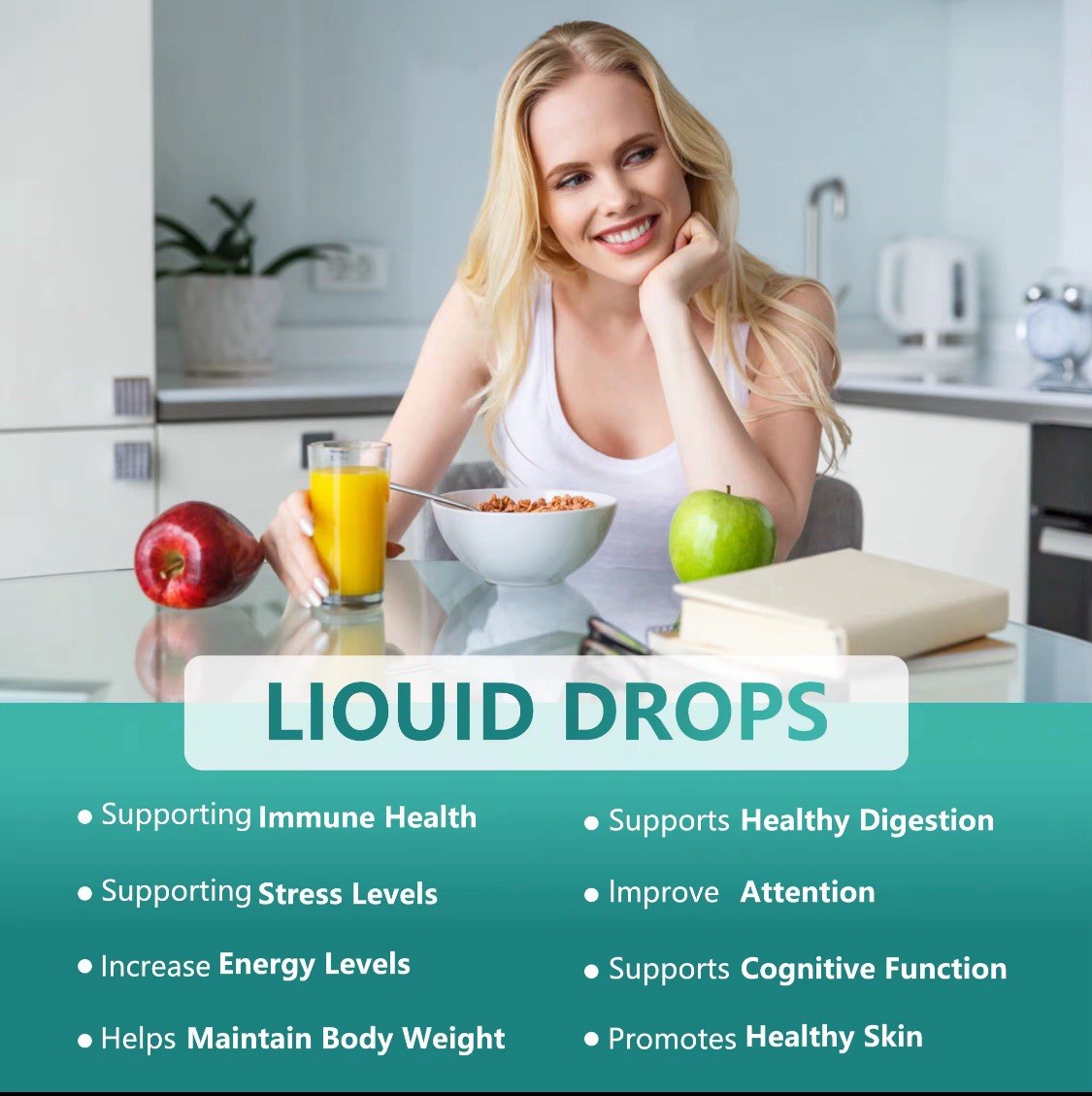 Soursop Moringa Seamoss Oregano Turmeric Liquid Drops Vegan Non-GMO 2 fl oz