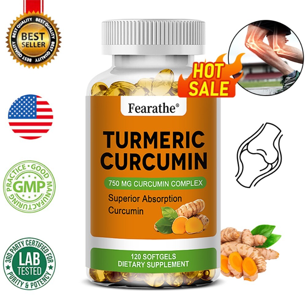 Turmeric Curcumin 750 mg – Brain, Joint Support Capsules 30 To 120 Caps