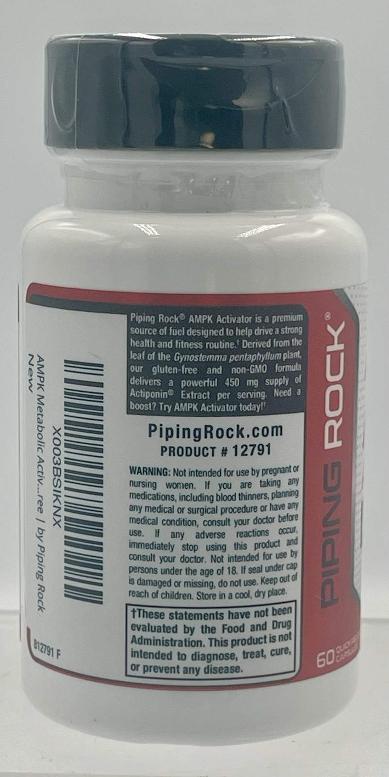 Piping Rock AMPK Metabolic Activator 450mg Gynostemma 60 Caps EXP12/27