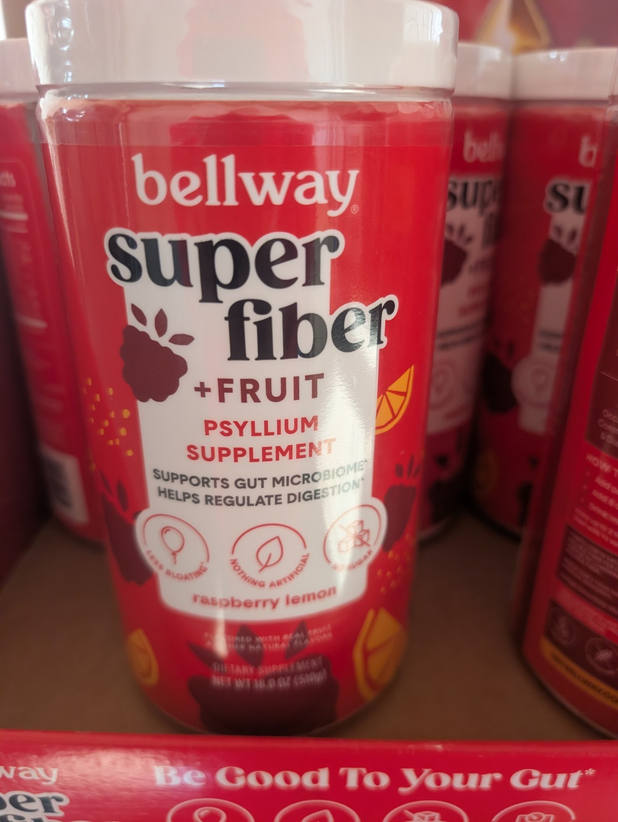 Bellway Super Fiber + Fruit Psyllium Husk Raspberry Lemon 36oz 18 x2