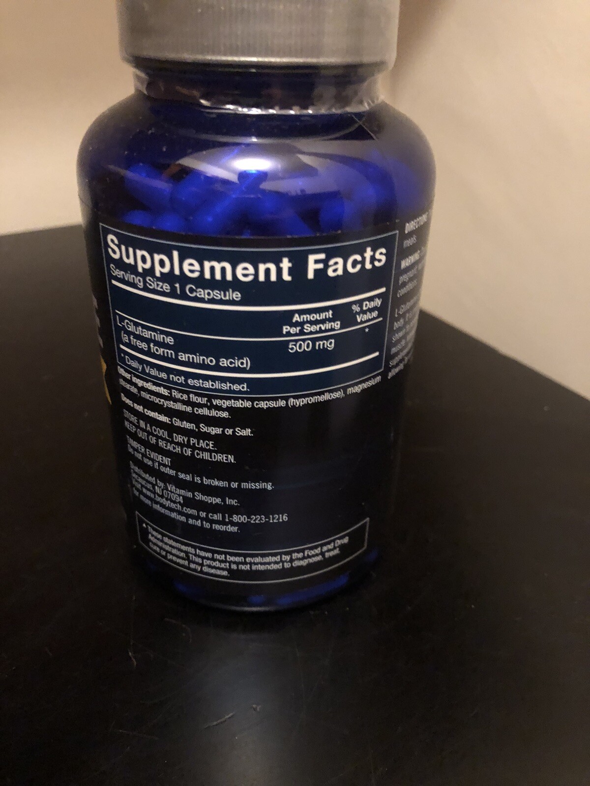 BodyTech Glutamine Recovery Agent & Immune Support 500mg (300 Capsules/serving)