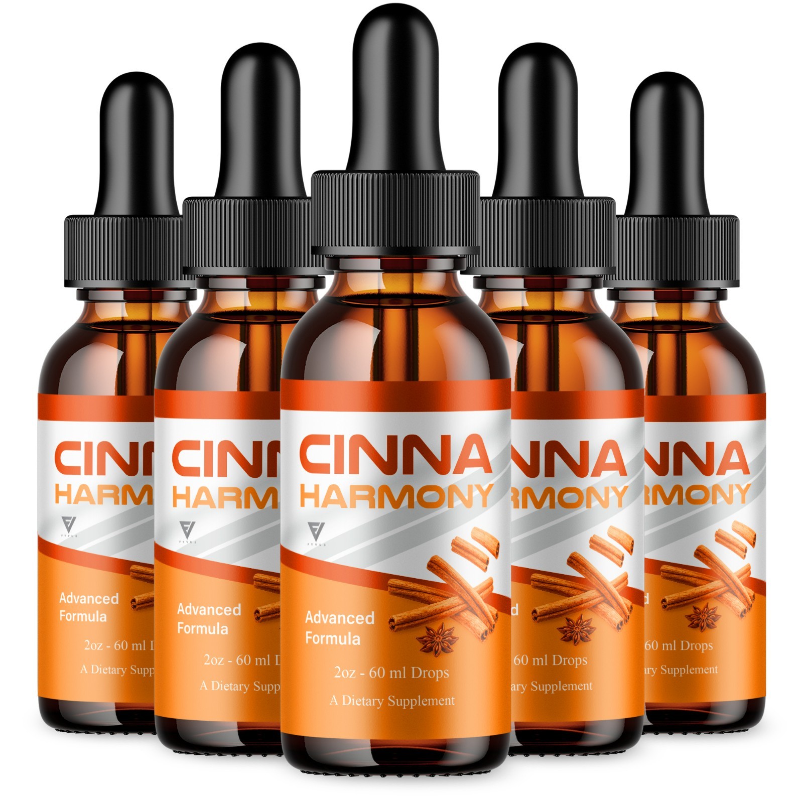 (5 Pack) Cinna Harmony Drops, CinnaHarmony Advanced Formula Supplement (10oz)