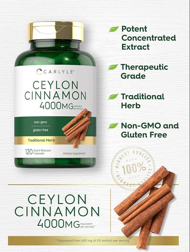 120 Mejores Pastillas De Canela Pura De Alta Potencia Con 4000 Mg Superior Efect