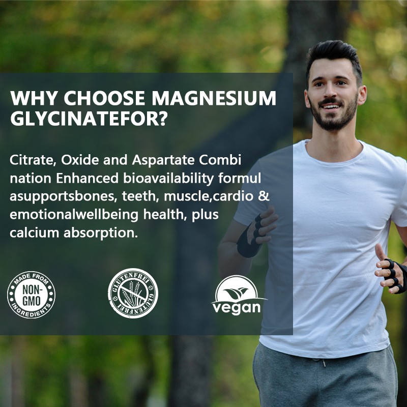 500MG Magnesium Glycinate High Absorption,Improved Sleep,Stress & Anxiety Relief
