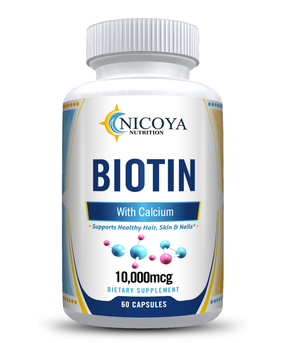 Biotin- Hair Supplement For Natural Hair & Nail Growth with Calcium 60ct