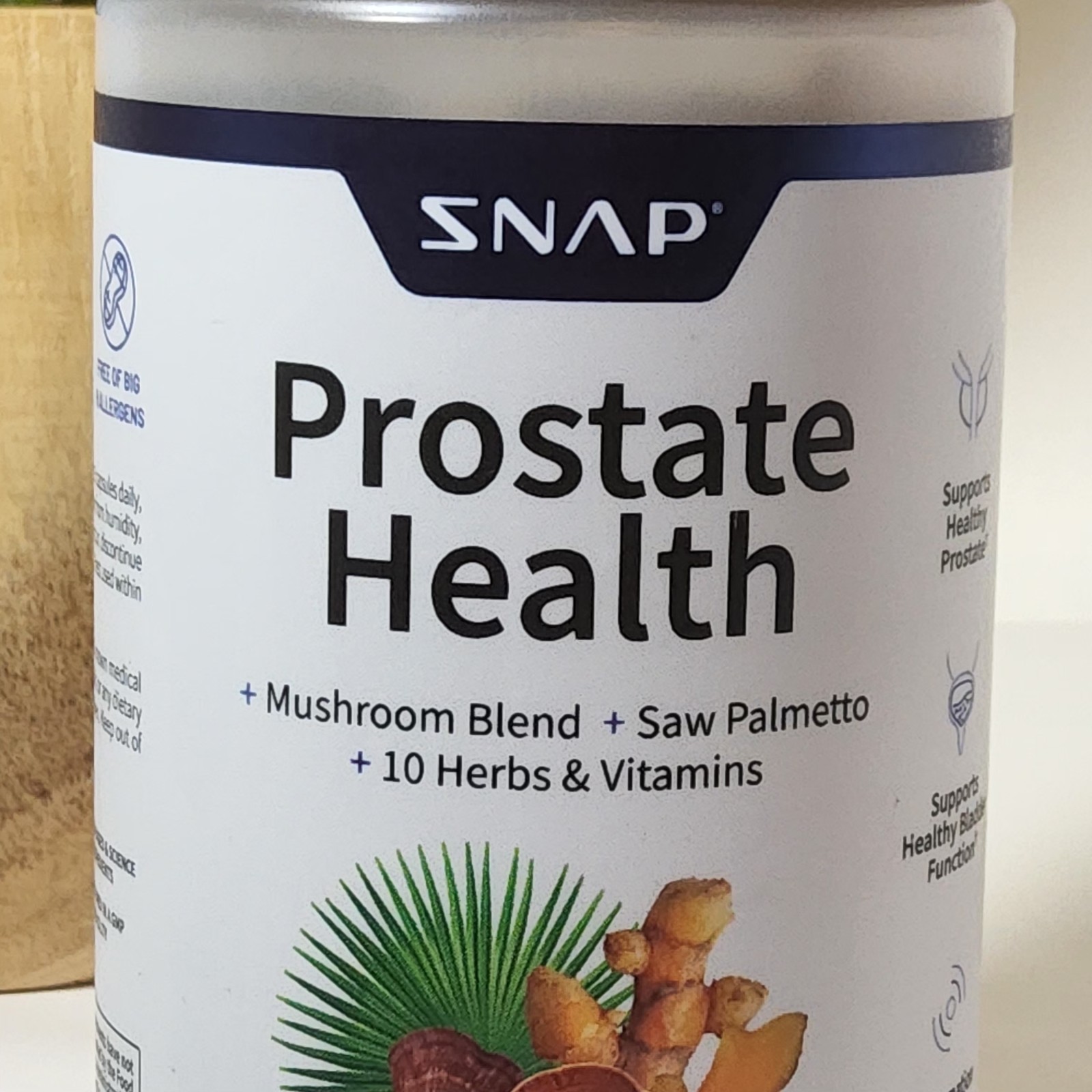 SNAP Prostate Health Mushroom Blend Saw Palmetto – 90 Capsules – Exp 08/28 NEW