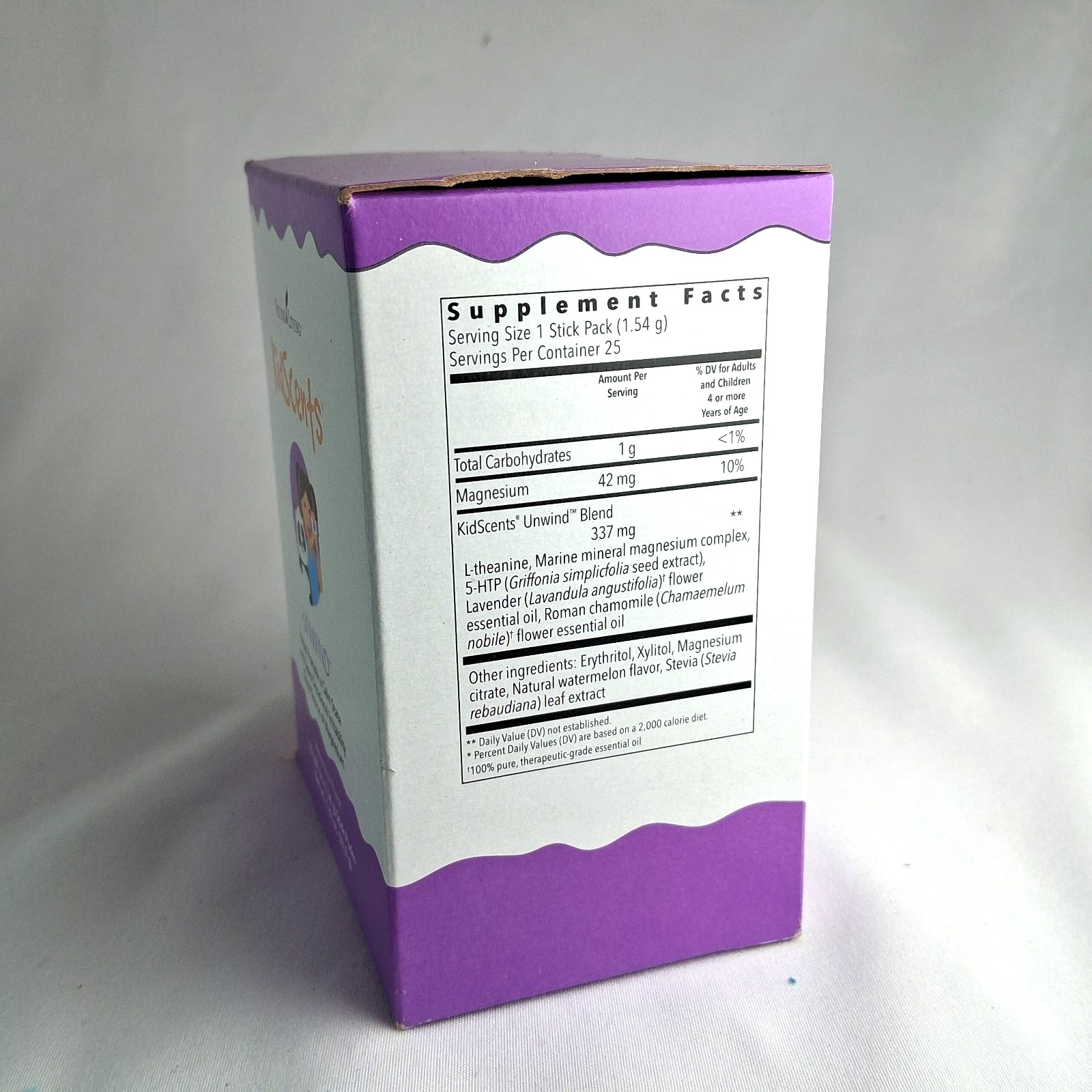 Young Living KidScents Unwind Watermelon Magnesium Powder 25 Stick Packs