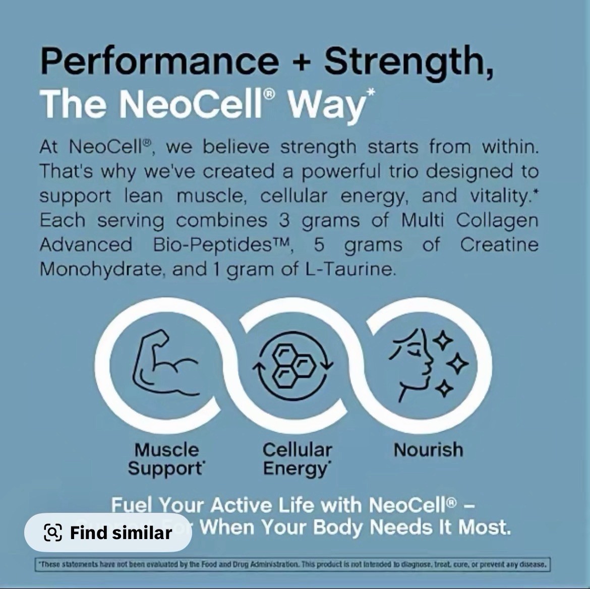 NeoCell Collagen Bio-Peptides Grass Fed Unflavored Powder 20 oz (567 g)