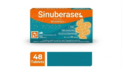 Sinuberase Probiotics 48 Tablets Alivio Colitis Digestive Health Probióticos