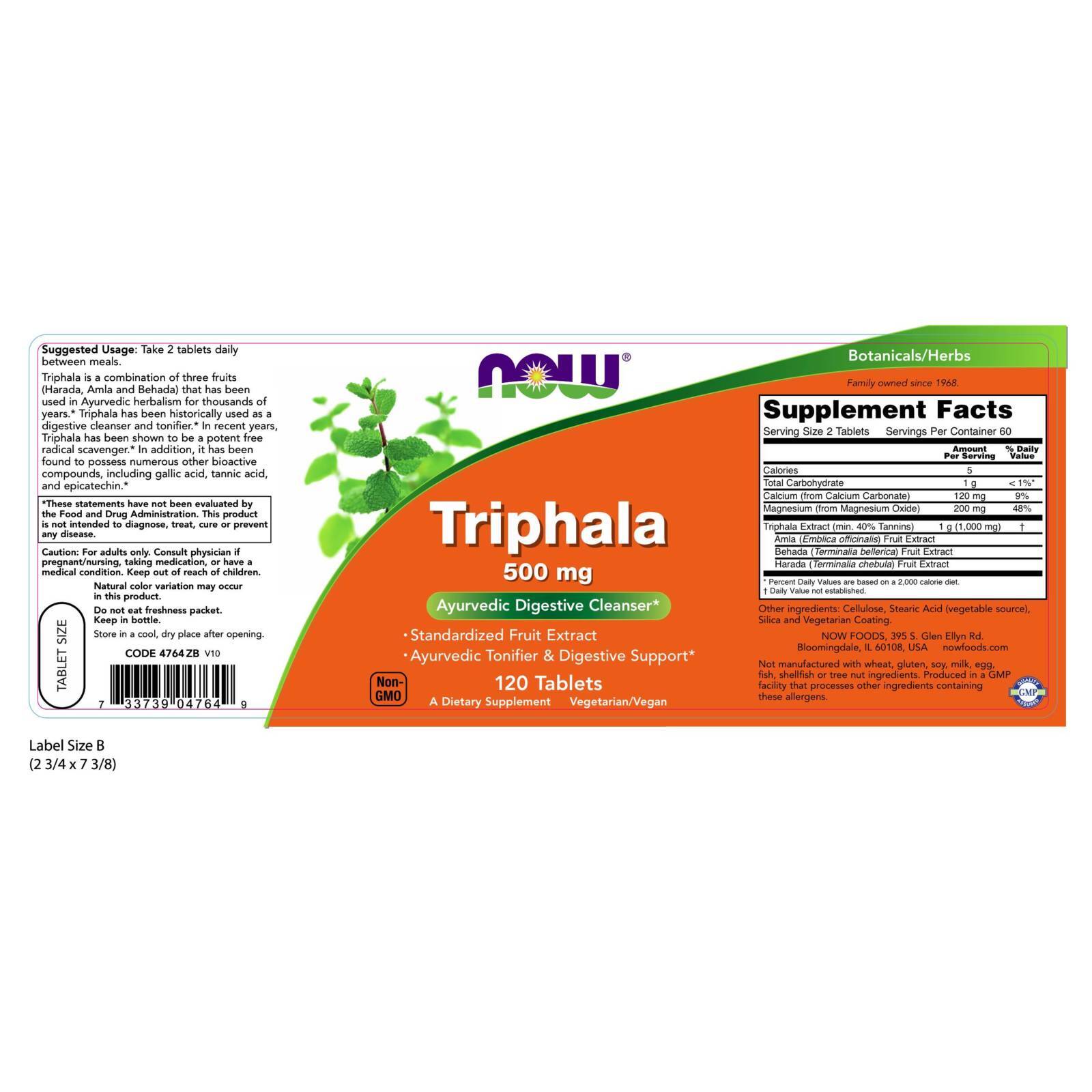 NOW FOODS Triphala 500 mg 120 Tablets