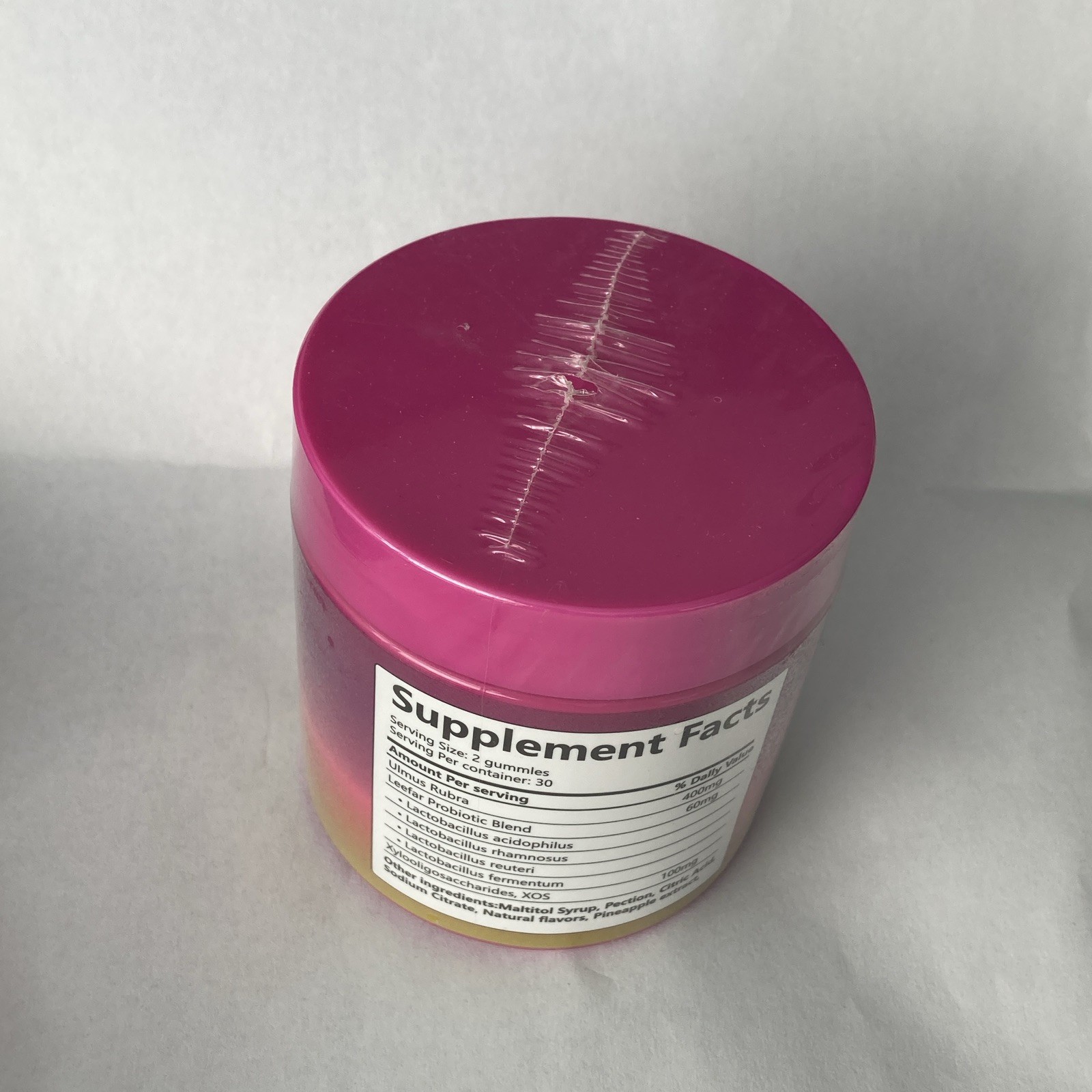 Probiotic Digestive Health Gummies Pineapple Flavor w/ Lactobacillus Blend