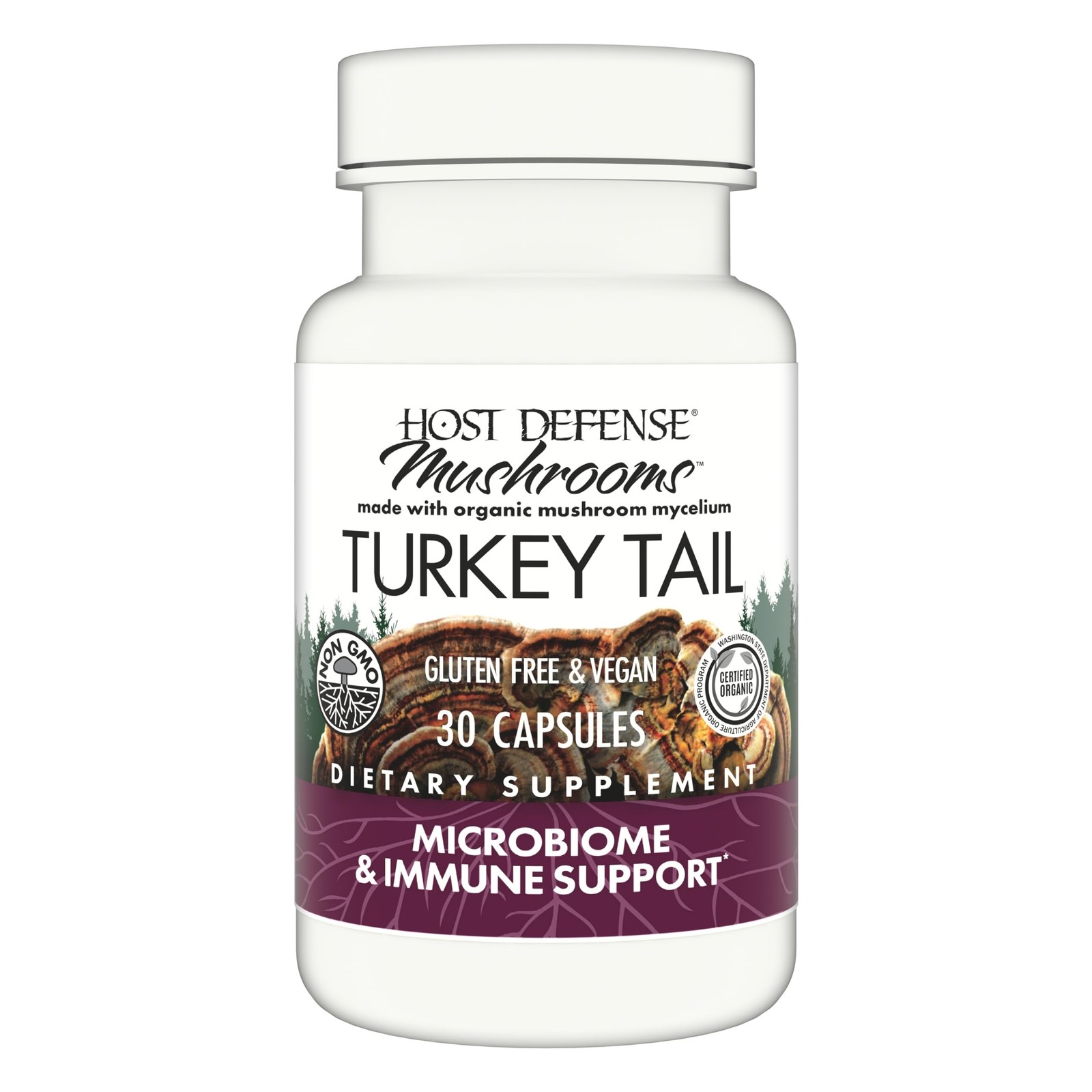 Host Defense Turkey Tail Capsules – Digestive Health & 30 Count (Pack of 1)