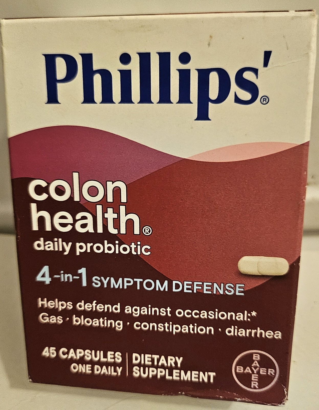PHILLIPS’ COLON HEALTH DAILY PROBIOTIC-4 IN 1 SYMPTOM DEFENSE-3 BILLION CFU-45CT