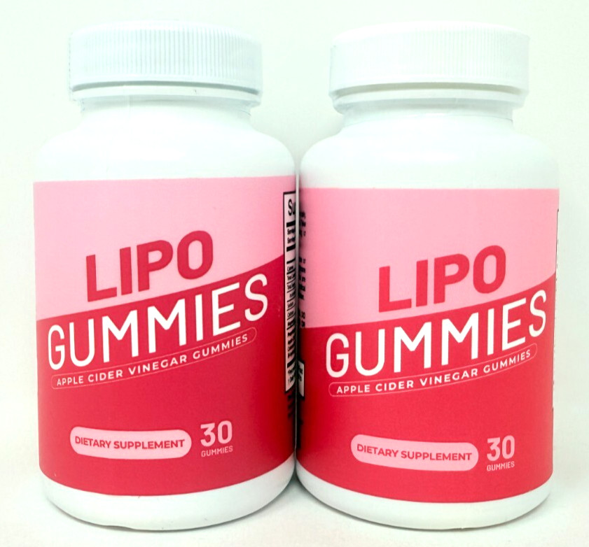 2 x Lipo Gummies Apple Cider Vinegar Gummies 30 Count Each New/Sealed! EXP 5/26