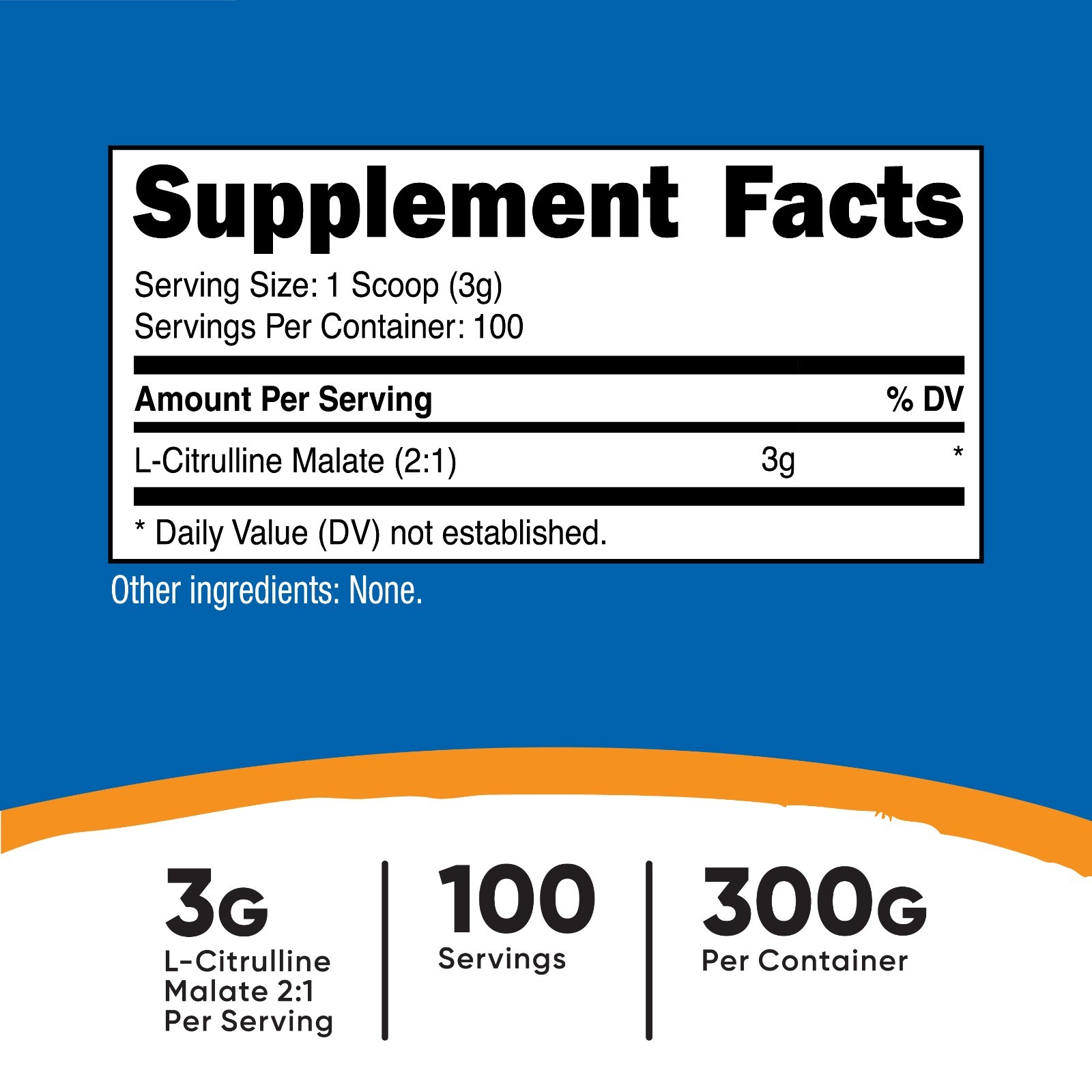 Pure L-Citrulline Malate (2:1) by Nutricost – 300 Grams, 98 Serv