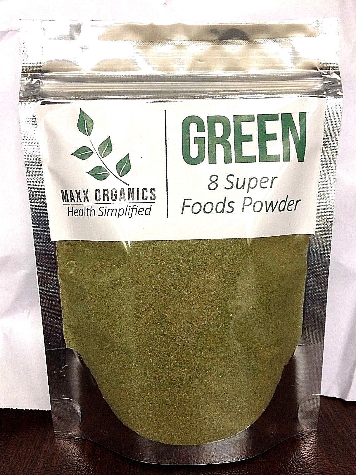 MAXX Organics GREEN SUPERFOOD POWDER 30 Day Supp Compare Organifi, Amazing Grass