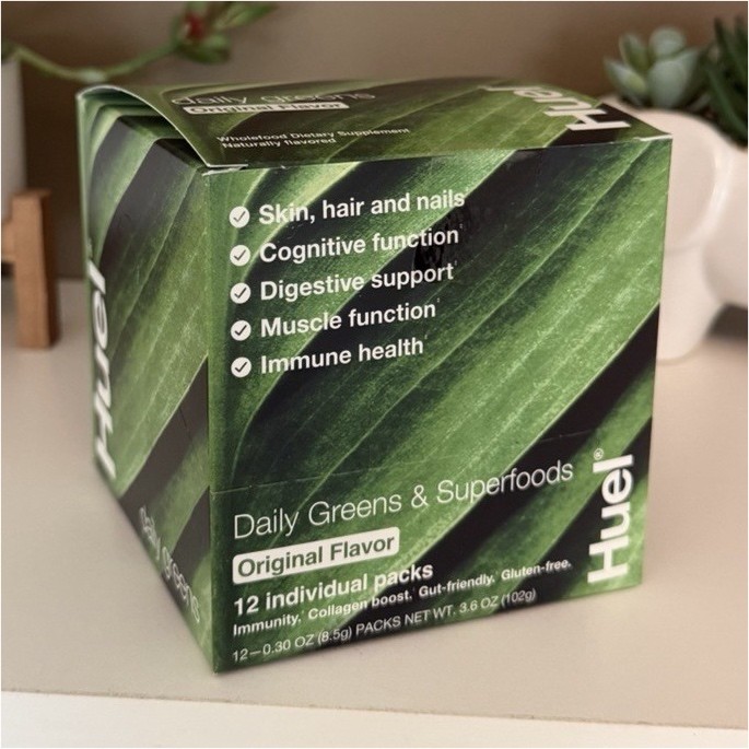 Huel Daily Greens & Superfoods Powder Original Flavor 12 Packs Digestive